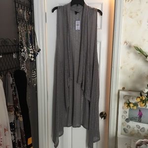 Torrid 4X Grey Pointelle Drape Duster Vest